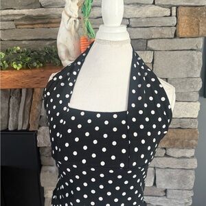 Black and White Polka Dot Halter Dress